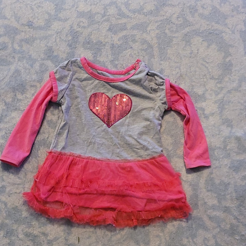 Pink and grey heart long sleeve shirt